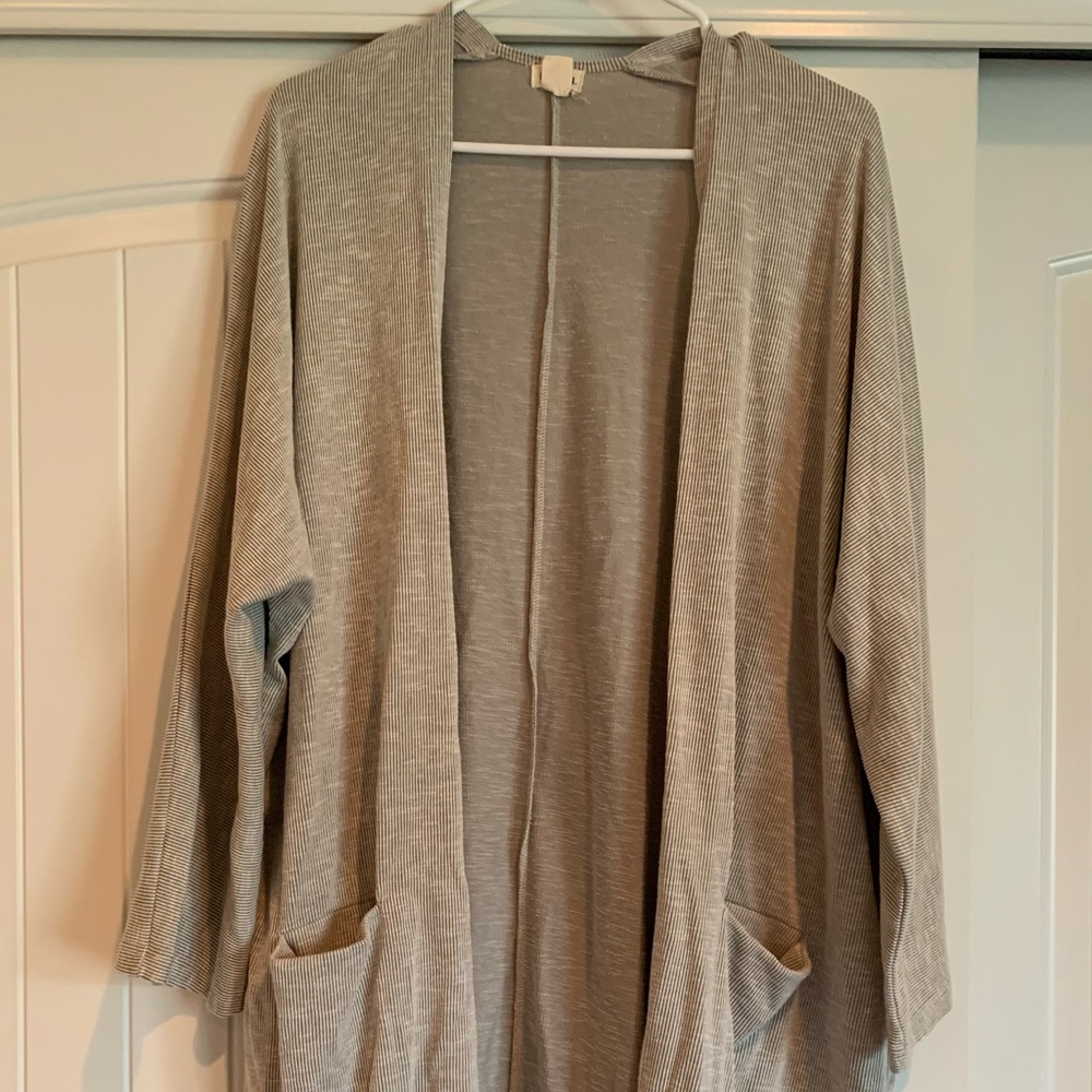 Taupe Ribbed Cardigan